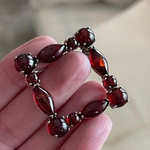 Carnelian Sterling Silver Brooch